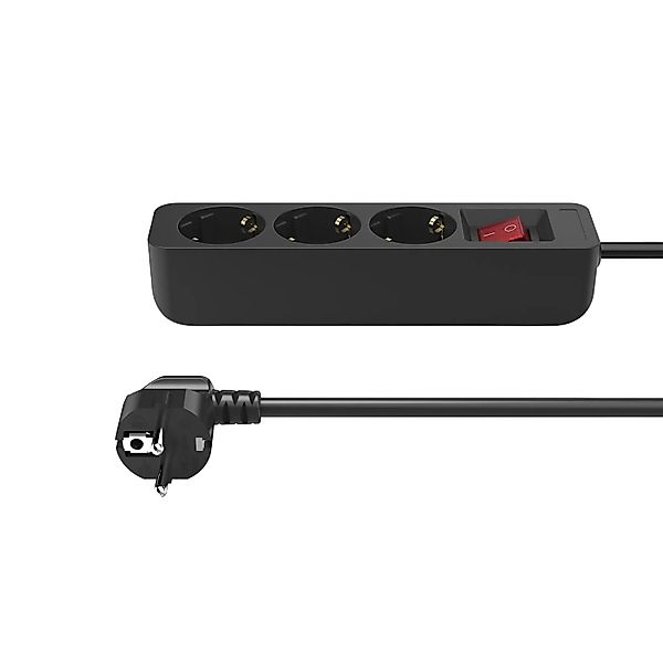 Hama Steckdosenleiste 3-Fach mit Schalter Schwarz 1,4 m günstig online kaufen