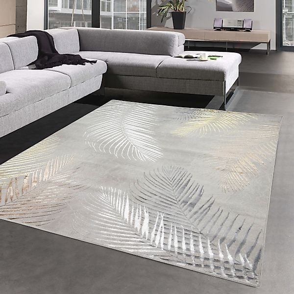 Carpetia Teppich Moderner Designerteppich mit Palmenzweigen günstig online kaufen