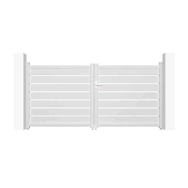 Casanoov Flügeltor 3M Vogel H 140Cm & 2 Pfosten H 166Cm Aluminium Weiß günstig online kaufen