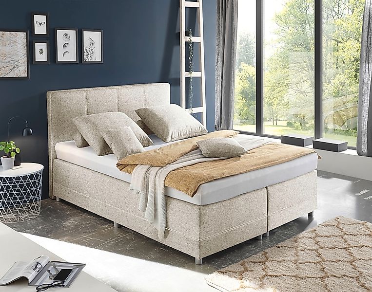 ED EXCITING DESIGN Boxspringbett "Luanda", wahlweise mit Matratze und Toppe günstig online kaufen
