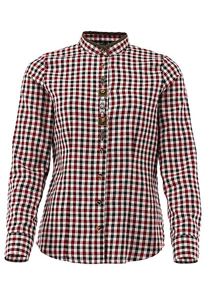 OS Trachten Trachtenbluse Plukem Tailliert, Stehkragen, günstig online kaufen