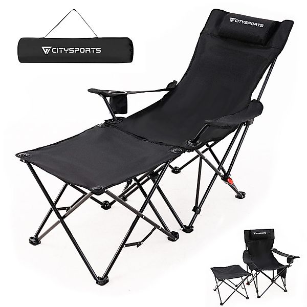 CITYSPORTS Campingstuhl Campingstuhl Faltbar mit Fußablage, günstig online kaufen