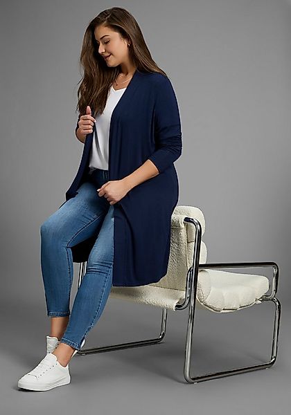 Laura Scott CURVE Longstrickjacke aus weichem, angenehmem fließendem Jersey günstig online kaufen