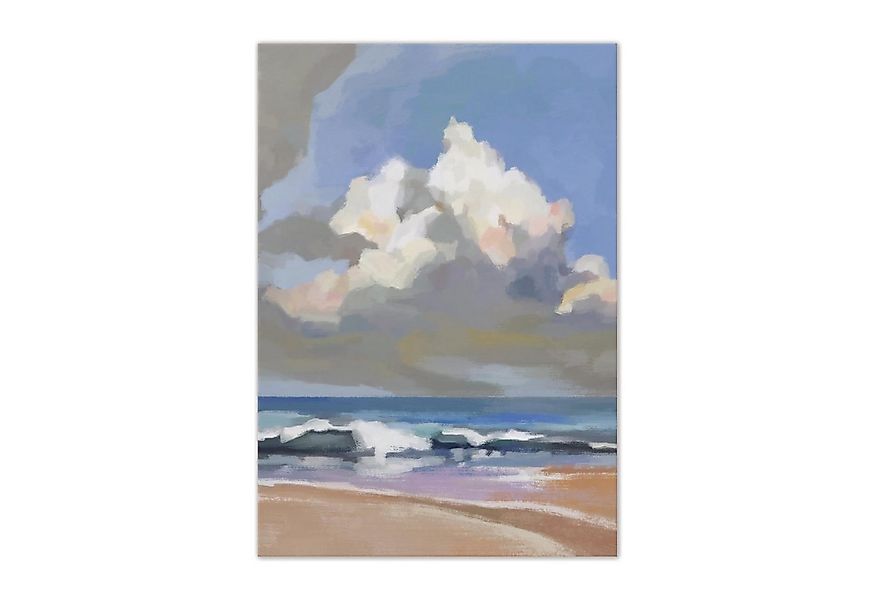 Wallarena Leinwandbild Meer Gemalt Strand Kunst Wandbild XXL Leinwandbilder günstig online kaufen