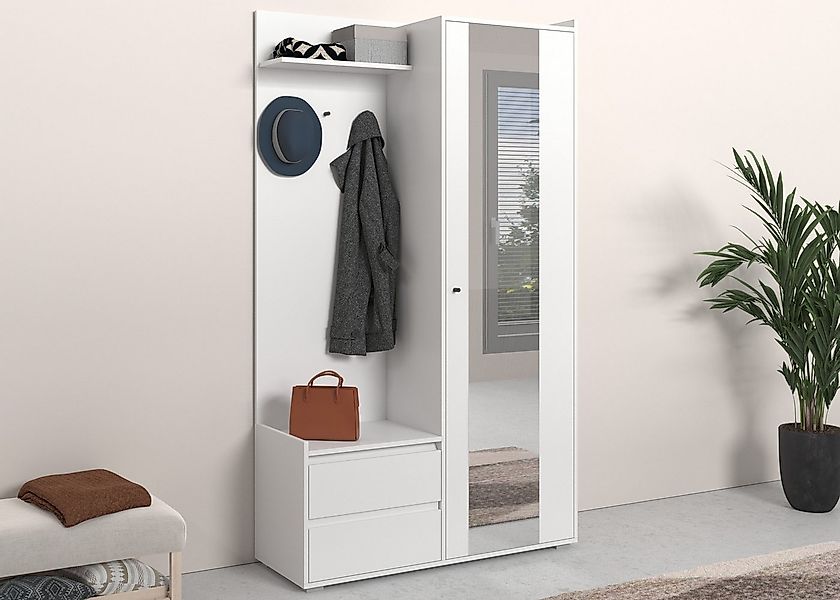 OTTO home Garderobenschrank Kosmo mit Spiegel Maße 118 x 30 cm, Höhe 190 cm günstig online kaufen