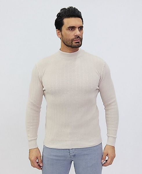 Denim Distriqt Strickpullover Stehkragen Pullover in feinem Muster günstig online kaufen