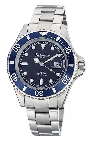 Eichmüller Taucheruhr Herrenuhr, Edelstahl, Blau, 43 günstig online kaufen