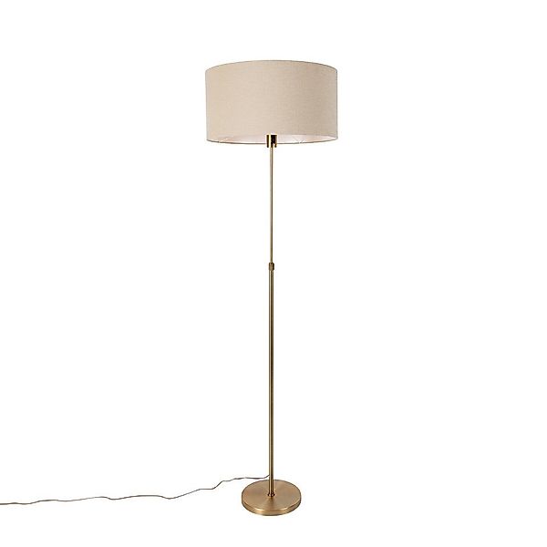 Qazqa Stehlampe Parte stof, ohne Leuchtmittel, E27, Bronze, Design, Stahl, günstig online kaufen