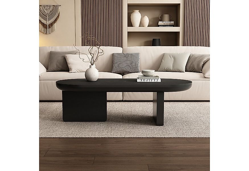 Merax Couchtisch Ovaler Sofatisch mit Sprühlack-Oberfläche und Minimalistis günstig online kaufen