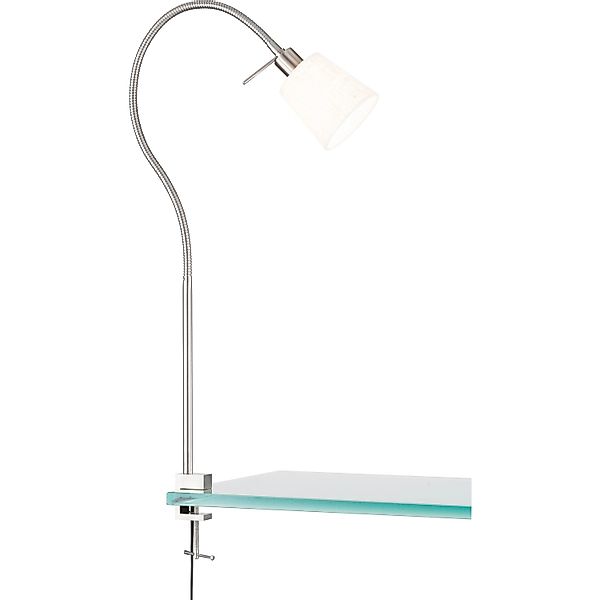 Fischer & Honsel Klemmleuchte Jam 1-flammig Nickelfarben/Weiß günstig online kaufen