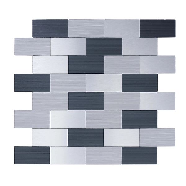 Dalsys Selbstklebende Fliesen 1m² 11 Stück Rechteck Grau Mix Silber günstig online kaufen