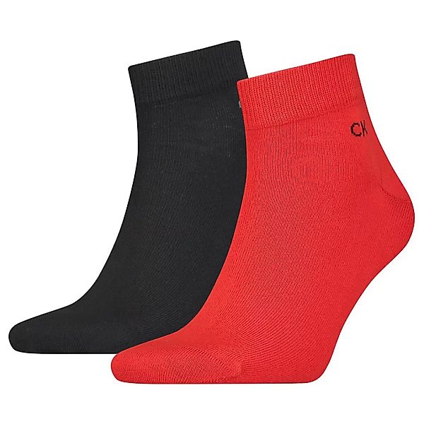 Calvin Klein Quarter Socken 2 Paare EU 43-46 Red günstig online kaufen