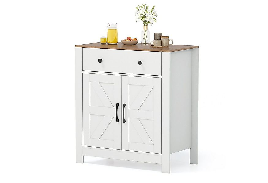 COSTWAY Sideboard, Küchenschrank mit Schublade, verstellbarem Regal Landhau günstig online kaufen