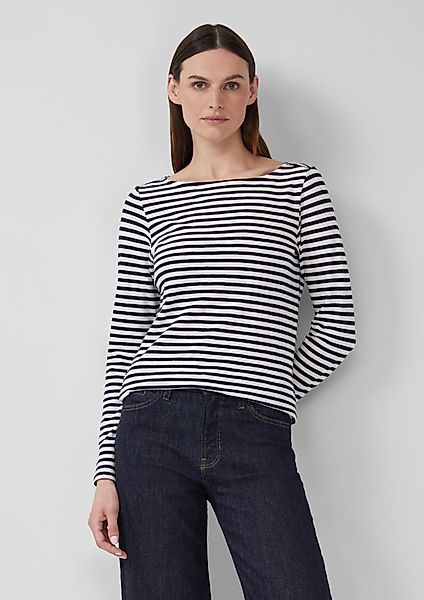 s.Oliver Langarmshirt Lässiges Langarmshirt mit U-Boot-Ausschnitt günstig online kaufen
