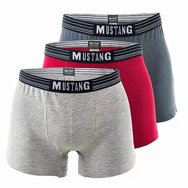 MUSTANG Herren Retroshorts 3er Pack - Boxershorts, Pants, True Denim Blau/G günstig online kaufen