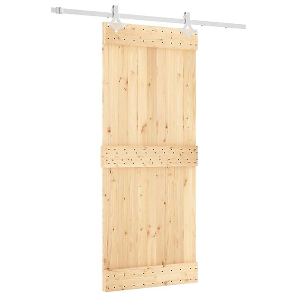 vidaXL Schiebetür mit Beschlag 85x210 cm Massivholz Kiefer 3203163 günstig online kaufen