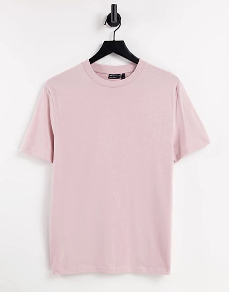 ASOS DESIGN – T-Shirt aus Bio-Baumwolle mit Rundhalsausschnitt in Hellrosa günstig online kaufen