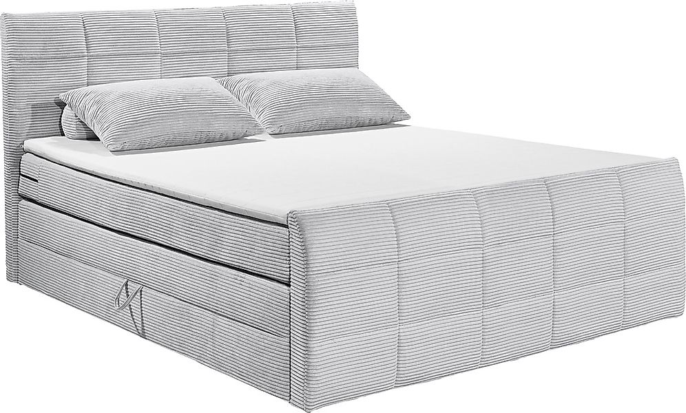 ED EXCITING DESIGN Boxspringbett »Bolivia«, harte Seite mit Kokosmatte, wei günstig online kaufen