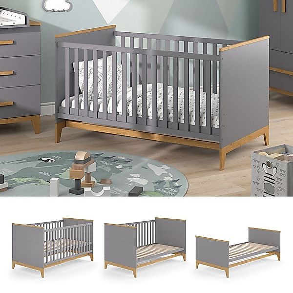 VitaliSpa® Babybett Malia, Grau/Eiche, 70x140 cm günstig online kaufen