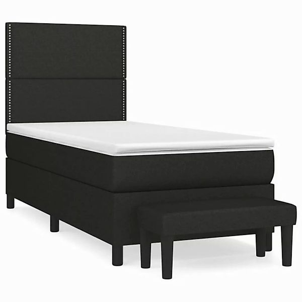 vidaXL Boxspringbett Boxspringbett mit Matratze Schwarz 80x200 cm Stoff Bet günstig online kaufen