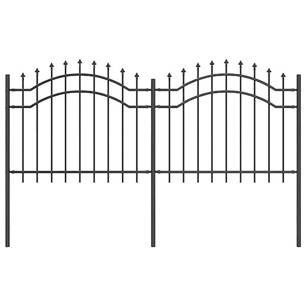 vidaXL Gartenzaun Grau 140 cm Pulverbeschichteter Stahl 42003959 günstig online kaufen