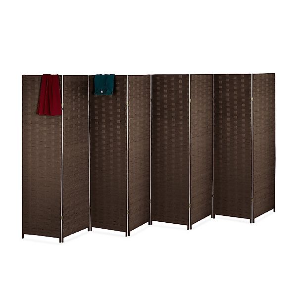 relaxdays Paravent Raumteiler 8 teilig, Braun günstig online kaufen