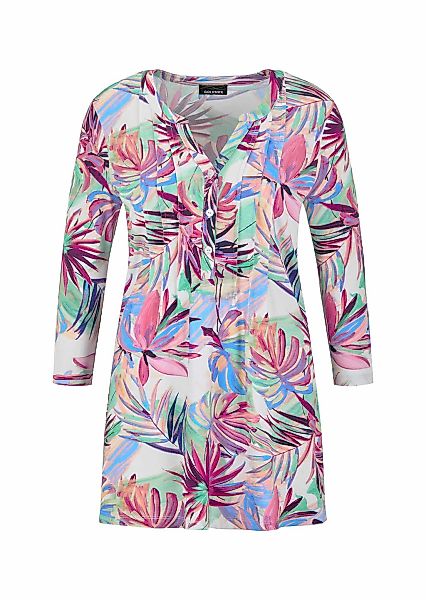 GOLDNER Tunika "Sommertunika mit Palmenmuster" stretchbequemer Viskosejerse günstig online kaufen