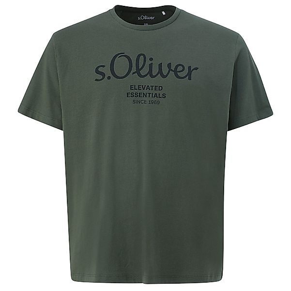 s.Oliver Rundhalsshirt s.Oliver Übergrößen T-Shirt oliv günstig online kaufen