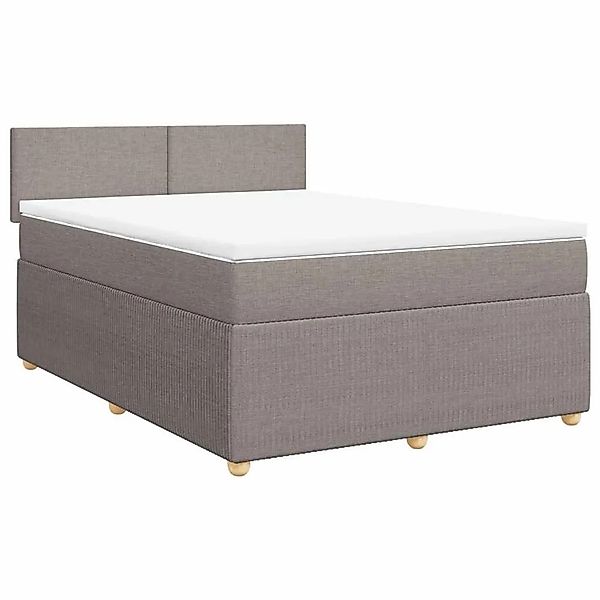 vidaXL Boxspringbett mit Matratze Taupe 140x190 cm Stoff 3289748 günstig online kaufen