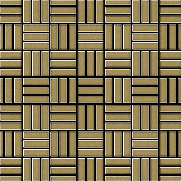 ALLOY Mosaik Fliese Massiv Metall Titan Gebürstet Gold 1,6mm Stark Basketwe günstig online kaufen