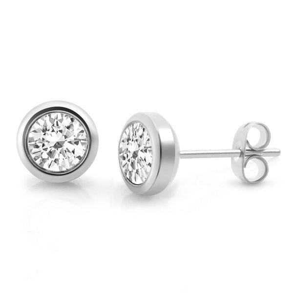 Zeeme Paar Ohrstecker "Edelstahl mit weißem Zirkonia 6mm" günstig online kaufen