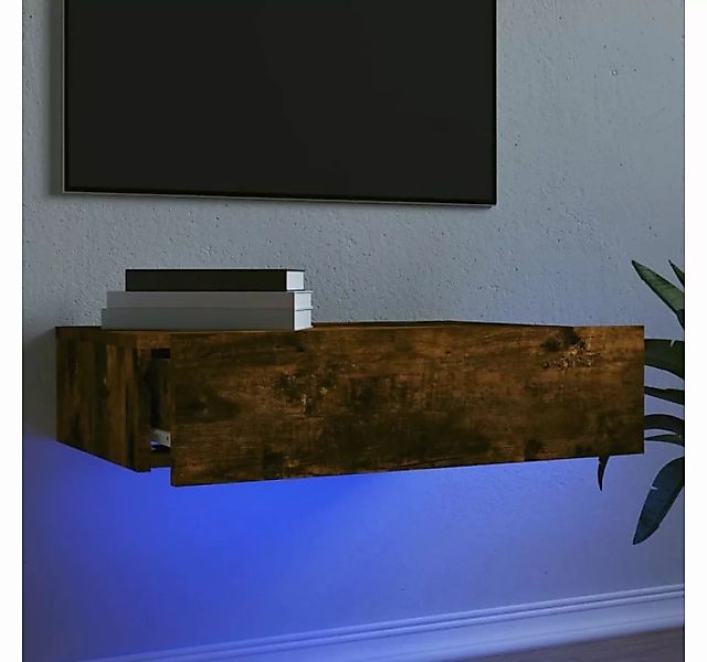 vidaXL TV-Schrank TV-Schrank mit LED-Leuchten Räuchereiche 60x35x15,5 cm (1 günstig online kaufen