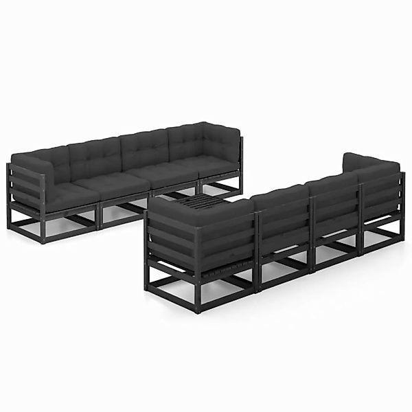 9-tlg. Garten-lounge-set Mit Kissen Massivholz Kiefer günstig online kaufen