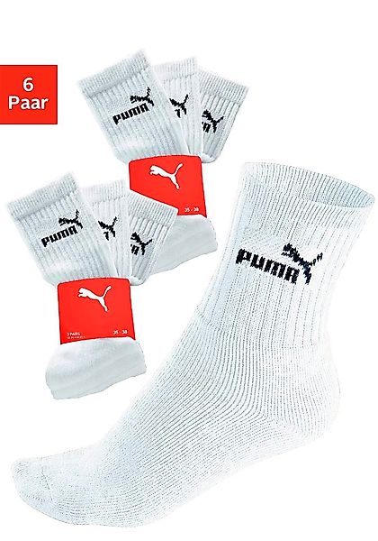 PUMA Sportsocken, (6 Paar), mit klassischer Rippe günstig online kaufen