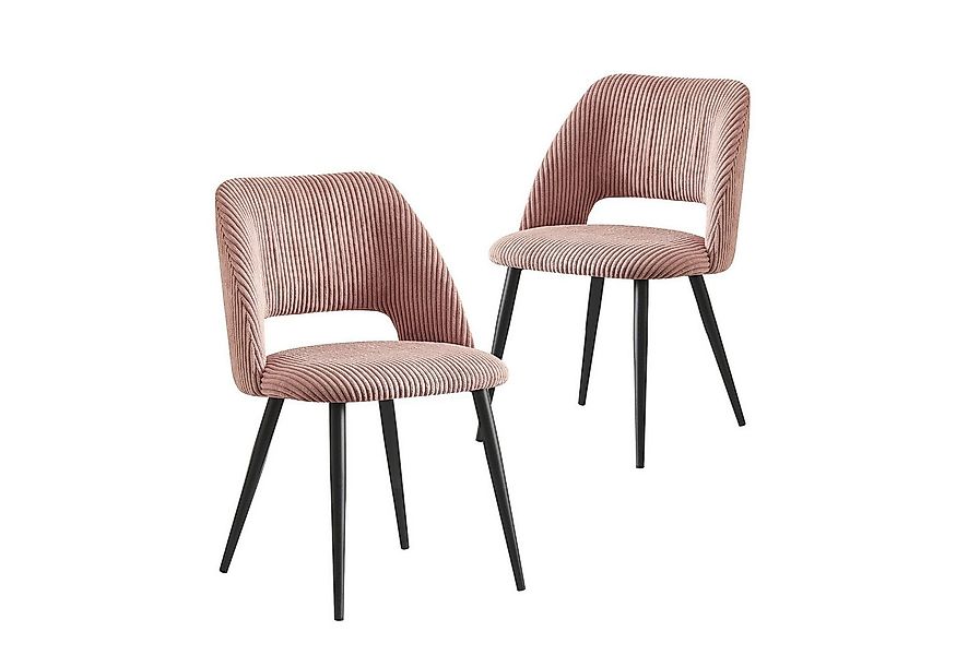 B&D home 4-Fußstuhl VICKY (2er Set, 2 St), gepolstert, Kordsamt günstig online kaufen