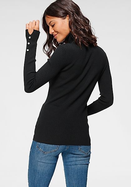 Laura Scott Rollkragenpullover mit Wellenkante am günstig online kaufen