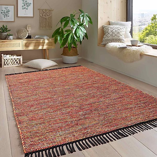 TaraCarpet Wollteppich Handwebteppich Borkum 100% Baumwolle, günstig online kaufen