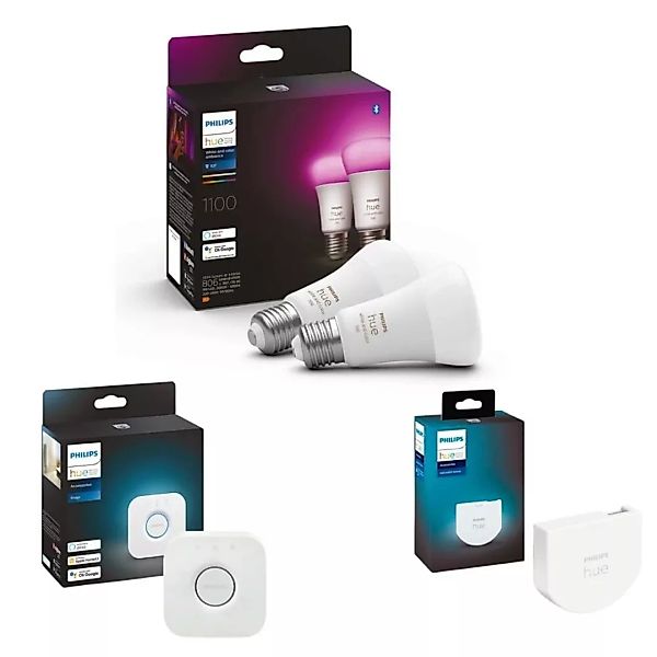 Philips Hue Bluetooth White & Color Ambiance LED E27 Birne - A60 8W 1100lm günstig online kaufen