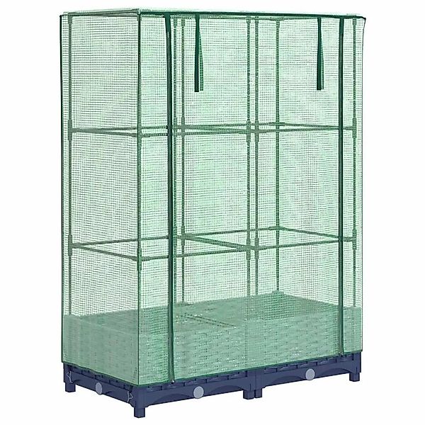 vidaXL Hochbeet mit Gewächshaus-Aufsatz Rattan-Optik 80x40x123 cm 4015824 günstig online kaufen
