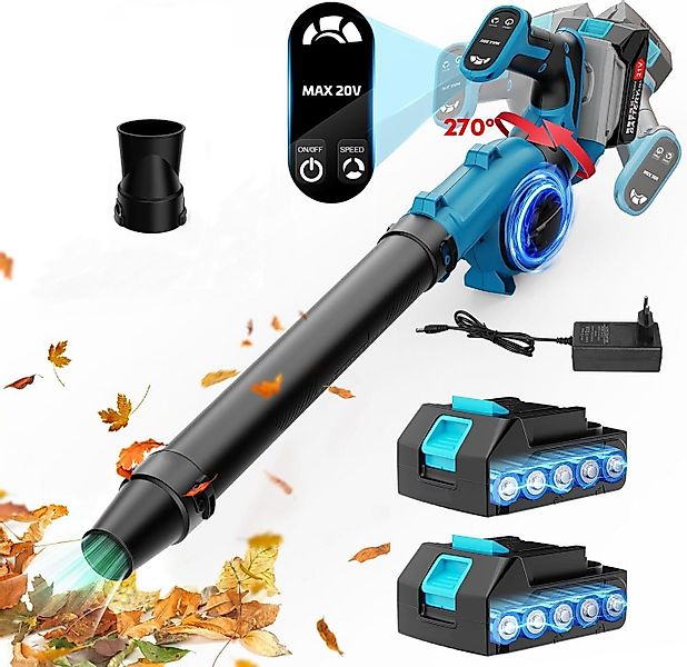 Athlix Akku-Laubbläser Laubbläser kabellos mit 2 Akkus, für Laub, Rasenpfle günstig online kaufen