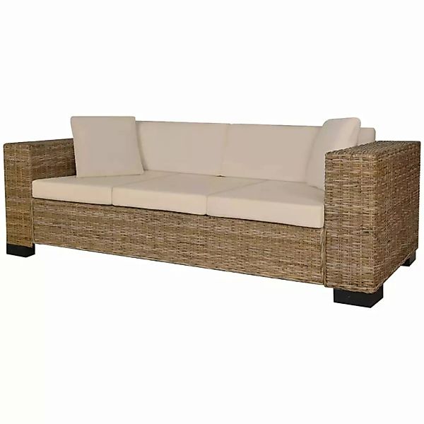 8-tlg. 3-sitzer Sofa Set Echt Rattan günstig online kaufen