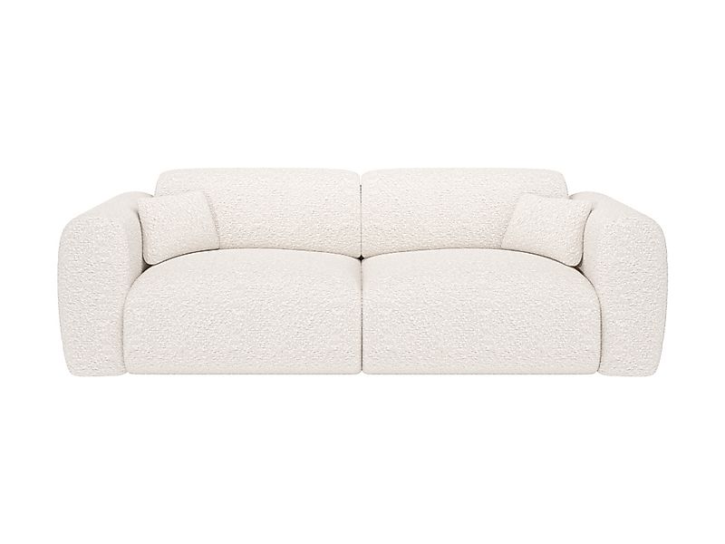 Sofa mit Schlaffunktion 4-Sitzer - Bouclé-Stoff - Weiß - POGNI von Maison C günstig online kaufen