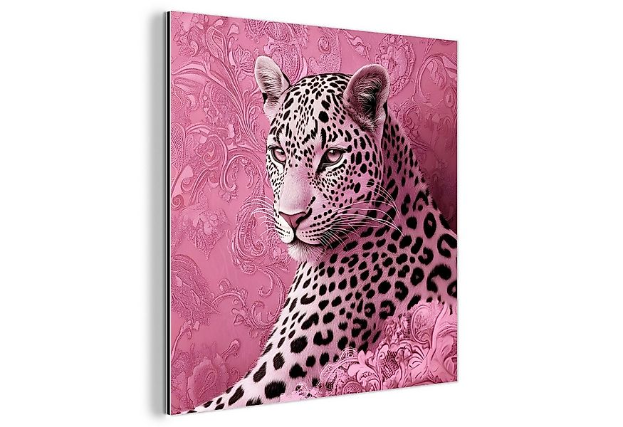 MuchoWow Metallbild Panther - Deluxe - Rosa, Inkl. Aufhängung, Alu-Dibond-D günstig online kaufen