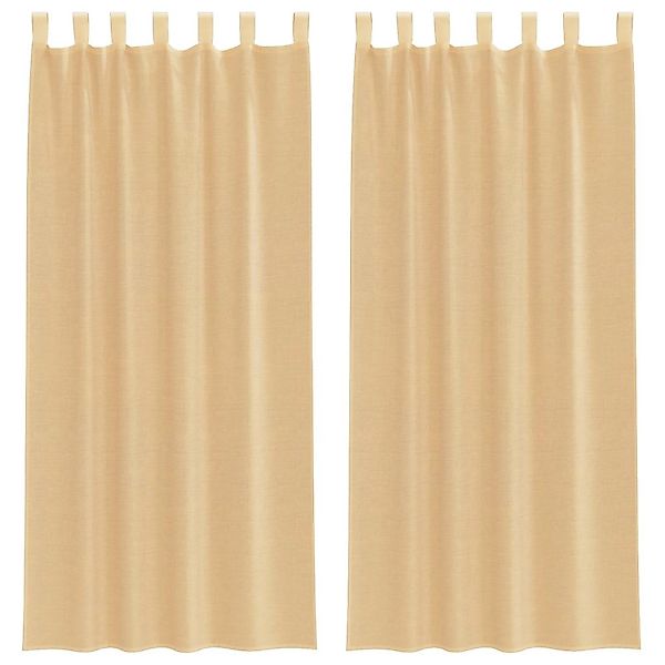vidaXL Voile Vorhänge mit Stangentaschen 2 Stk Sandfarbe 4102219 günstig online kaufen