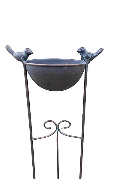 Deko-Impression Vogeltränke Bronzefarbene Vogeltränke an Rankgitter günstig online kaufen