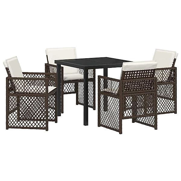 vidaXL Garten Essgruppe 5-Tlg Braun Poly Rattan 3380629 günstig online kaufen