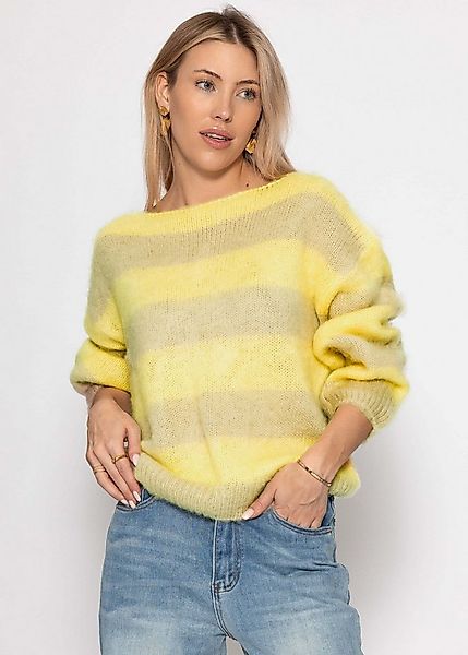 SASSYCLASSY Strickpullover Gestreifter Pullover für Damen Weicher Strickpul günstig online kaufen