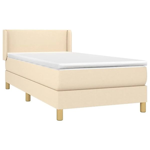 vidaXL Boxspringbett mit Matratze Creme 90x200 cm Stoff 3130086 günstig online kaufen