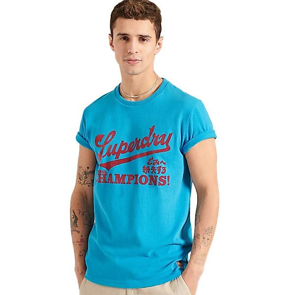 Superdry Collegiate Graphic 220 Kurzarm T-shirt L Azure Teal günstig online kaufen