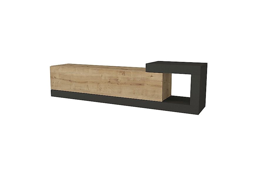 en.casa Lowboard, »Luhanka« 150x30x39 cm Eicheoptik / Anthrazit günstig online kaufen
